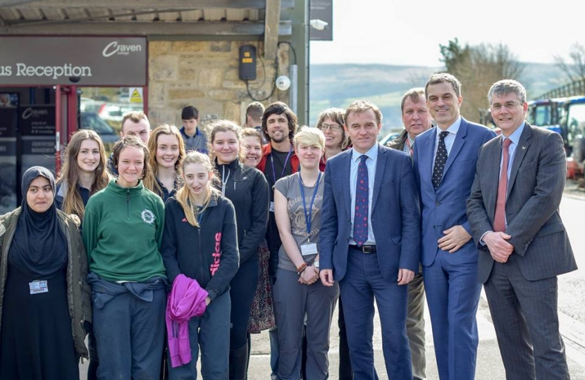 Julian Smith MP and Farming Minister at Craven College
