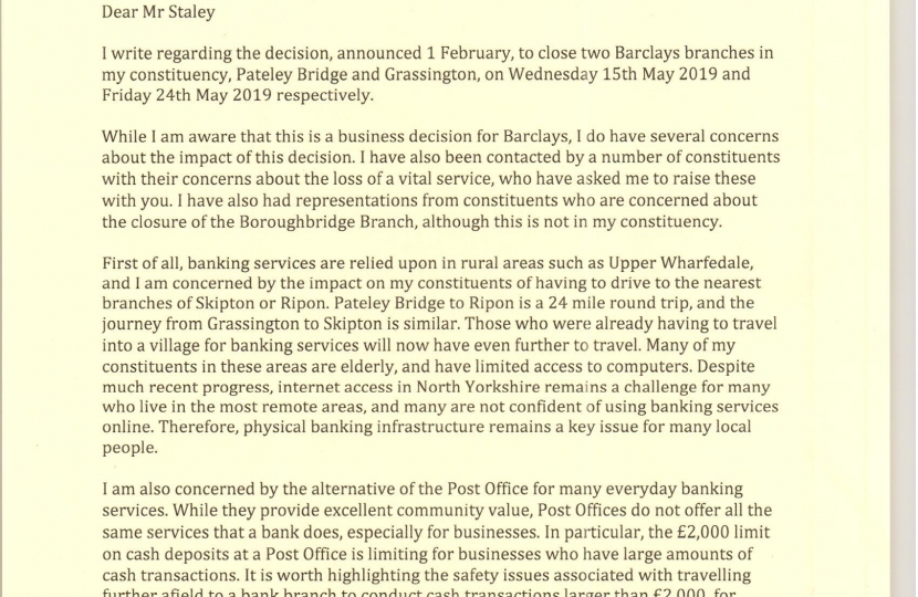 Julian Smith's letter to Barclays