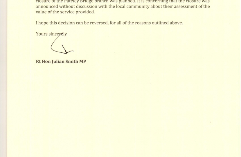 Julian Smith's letter to Barclays