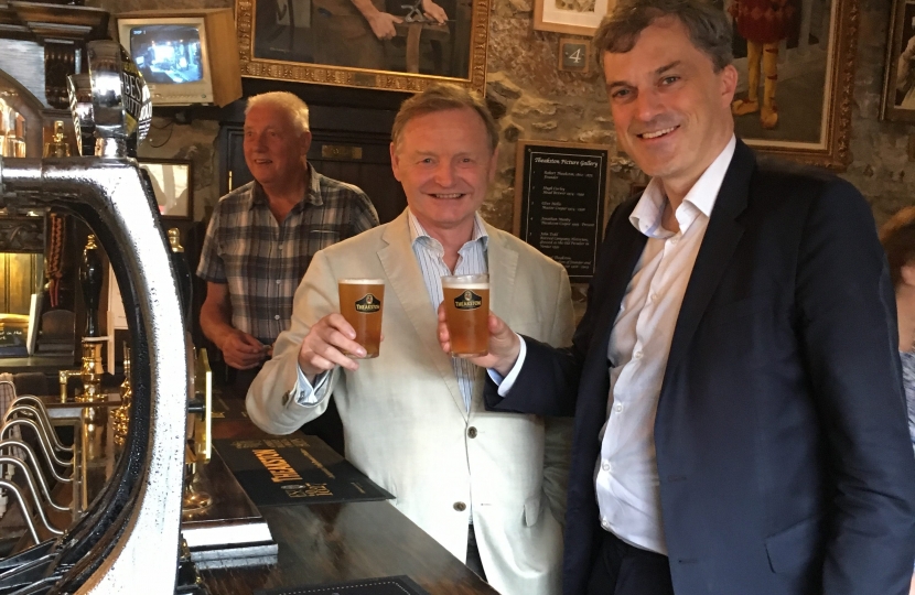 Julian Smith at Theakston's Brewery with Simon Theakston