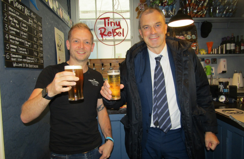 Julian visiting The Beer Engine, Skipton