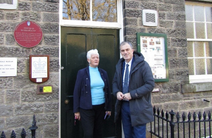 Julian at Nidderdale Museum with Sue Welch