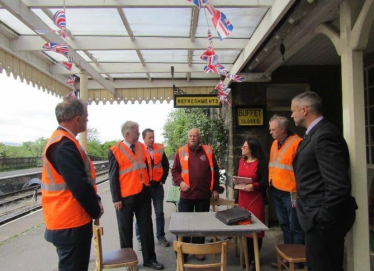 Julian meets with staff at Embsay Station