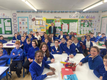 Julian visits Moorside Primary School