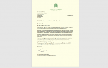 Letter from Julian to Richard Flinton, Chief Executive of North Yorkshire Council